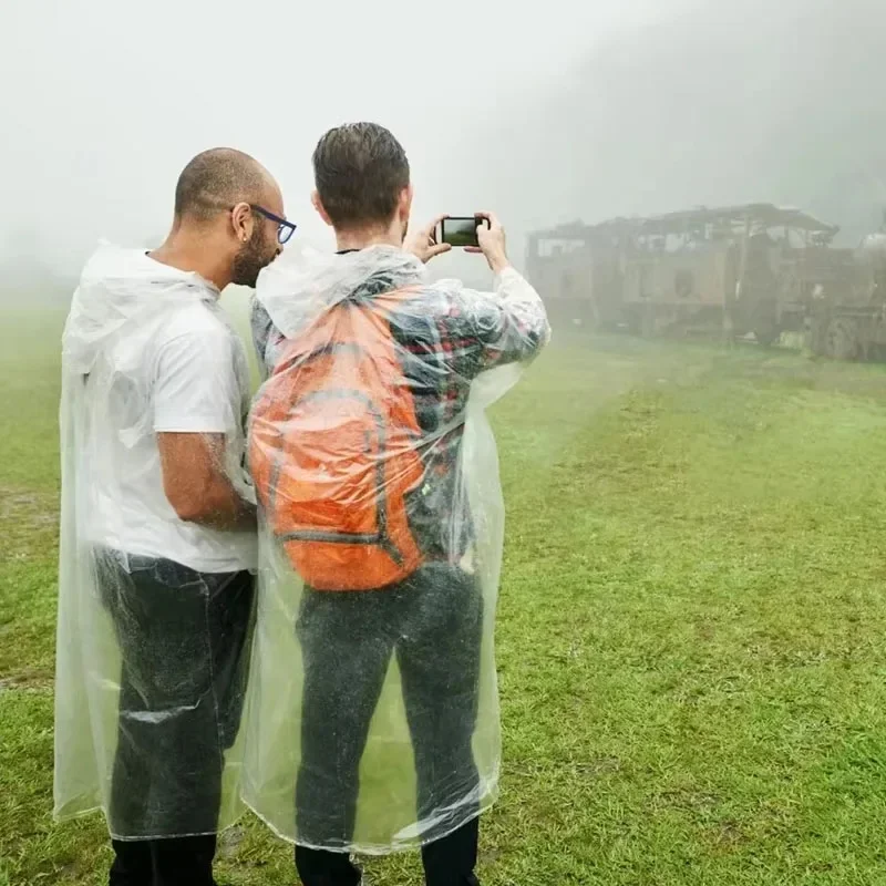 Emergency Poncho Rain - 5/10 قطع من معاطف المطر المدمجة