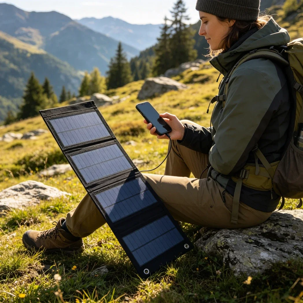شاحن لوحي شمسي قابل للطي، بقوة - مراجعة Solar Emergency Charger وسعره